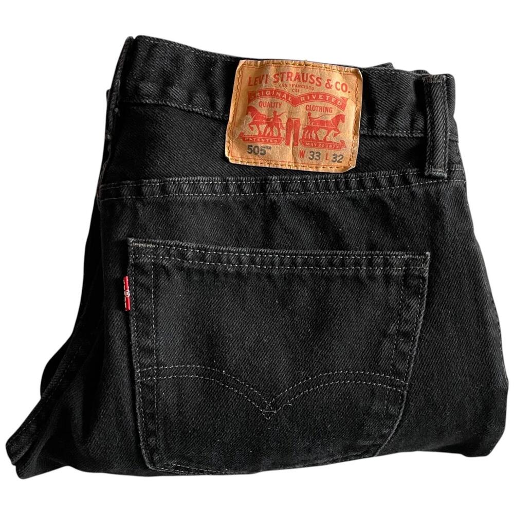Levi’s 550 Black Jeans Mens 33x32 Relaxed Fit Straight Leg Denim Pants CLEAN! - Picture 8 of 9